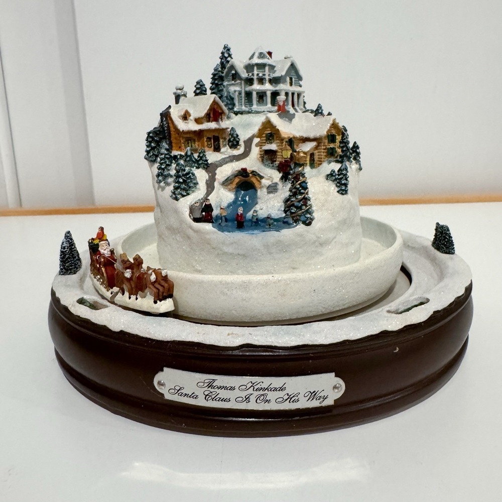 Thomas Kinkade Christmas Santa Claus Is‎ On His Way Bradford Exchange READ